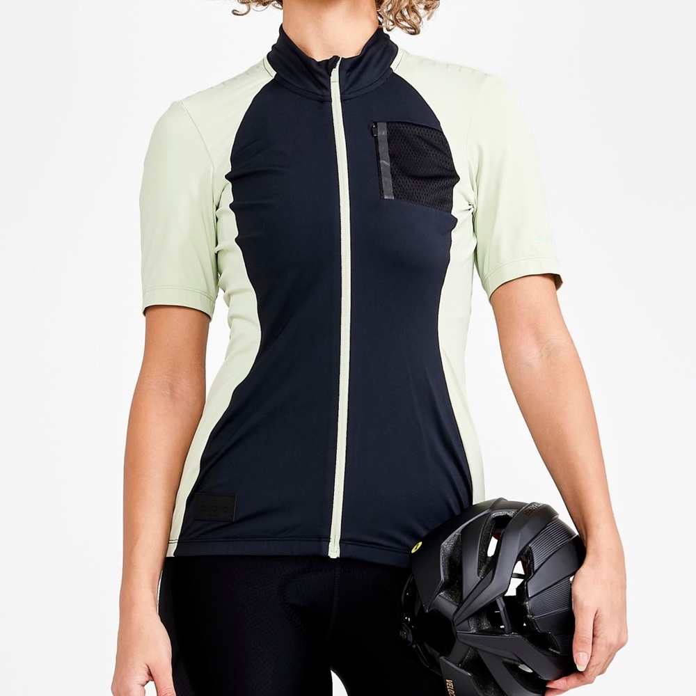 BLACK-CELADON Craft Premium Cycling Jersey, L